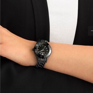 Swarovski Alegria 33mm Black Crystal Bezel Sunray Dial Watch